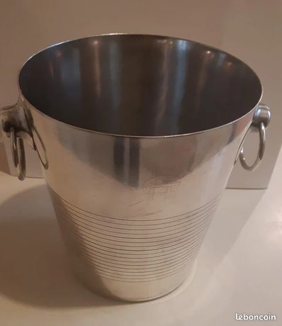 Seau à glace vintage/glaçons en verre moulé façon givré Seau à glace vintage/glaçons en verre moulé façon givré