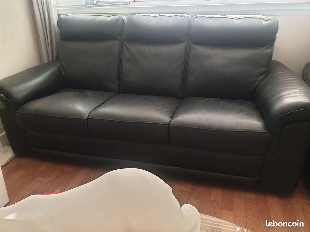 Vente canapé cuir et fauteuil cuir électrique (image 2)