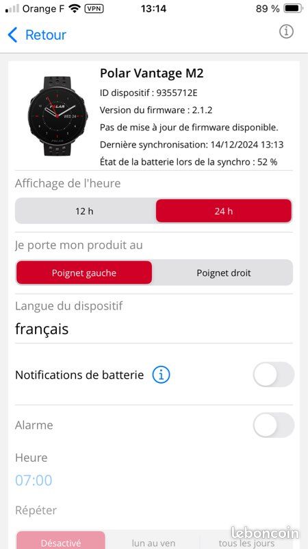 Montre connectée multisport GPS Polar Vantage M2 (image 3)