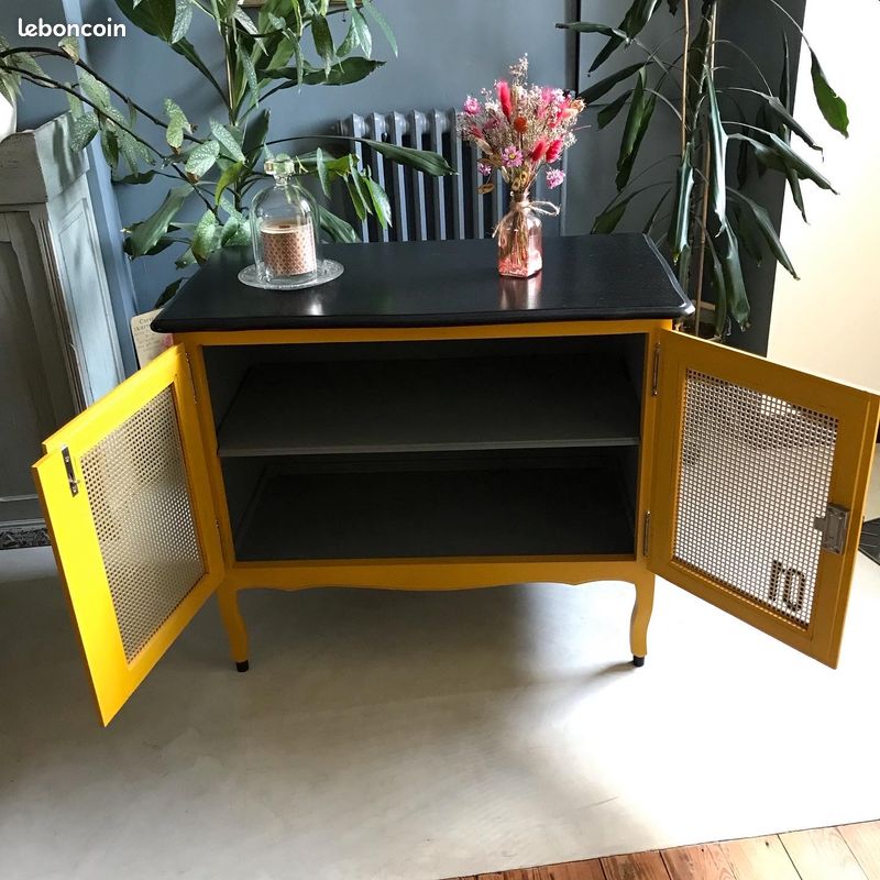 Petit meuble jaune rétro (image 5)