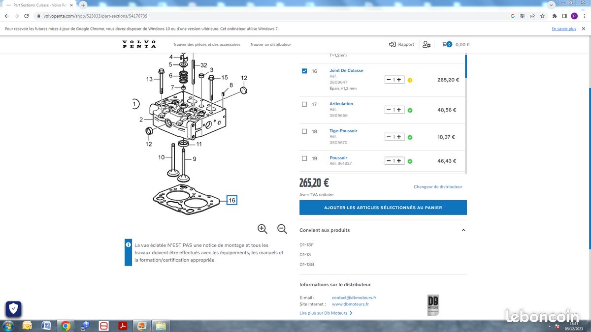 Jeu de joints d'étanchéité, couvercle de culasse pour VOLVO 56032800