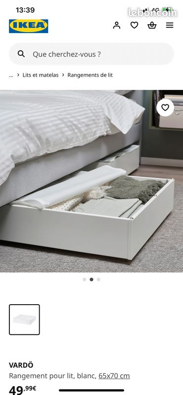 Meuble roulant pour lit (image 1)