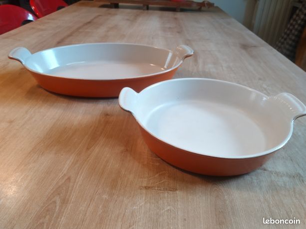 Plat Le Creuset Fonte émaillée Blanc – N°24 – Plat à Gratin Ovale – Occasion