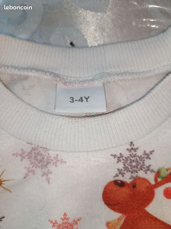 Pull De Noël Garçon Mothercare 3-4 Ans, Gris, Tricot, Excellent état