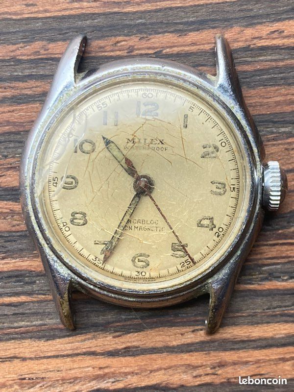 Montre Bracelet Ancienne Pour Homme - À Réviser - Occasion (réf. 93-30)