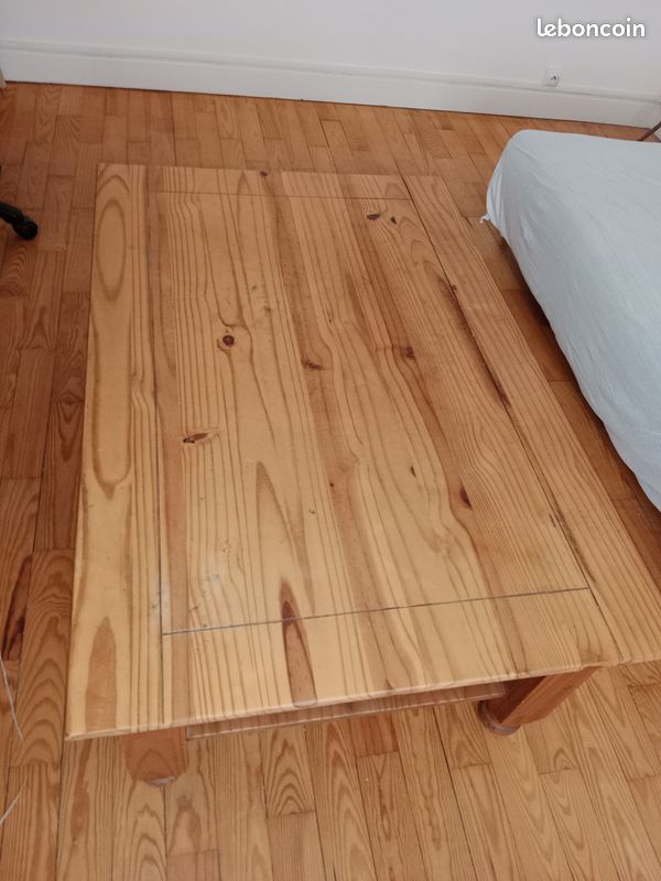 Table basse bois massif double plateau (image 3)