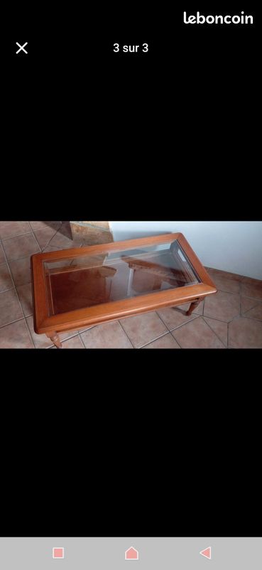 Table basse en verre et bois (image 3)