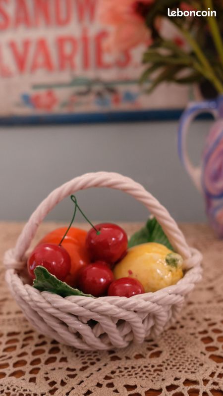 Corbeille de fruits en céramique vintage (image 3)