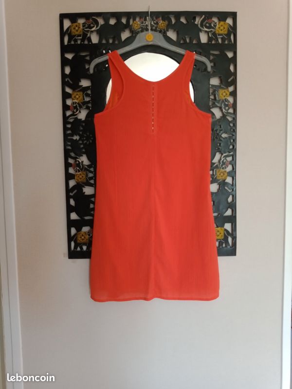 Haut D'été Femme En Lin Corail - Taille M - Manches Courtes - Occasion Très Bon état