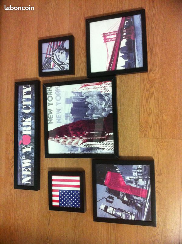 Ensemble de 6 tableaux New York (image 1)