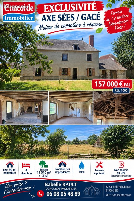 Maison 6 pièces 90 m² · à Sées · 90 m² · 157 000 €