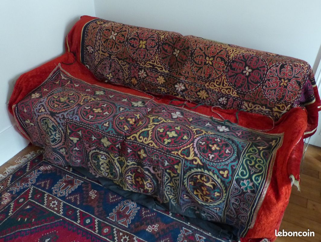 Tenture kazakhe authentique Mongolie tapis suzani broderie (image 12)