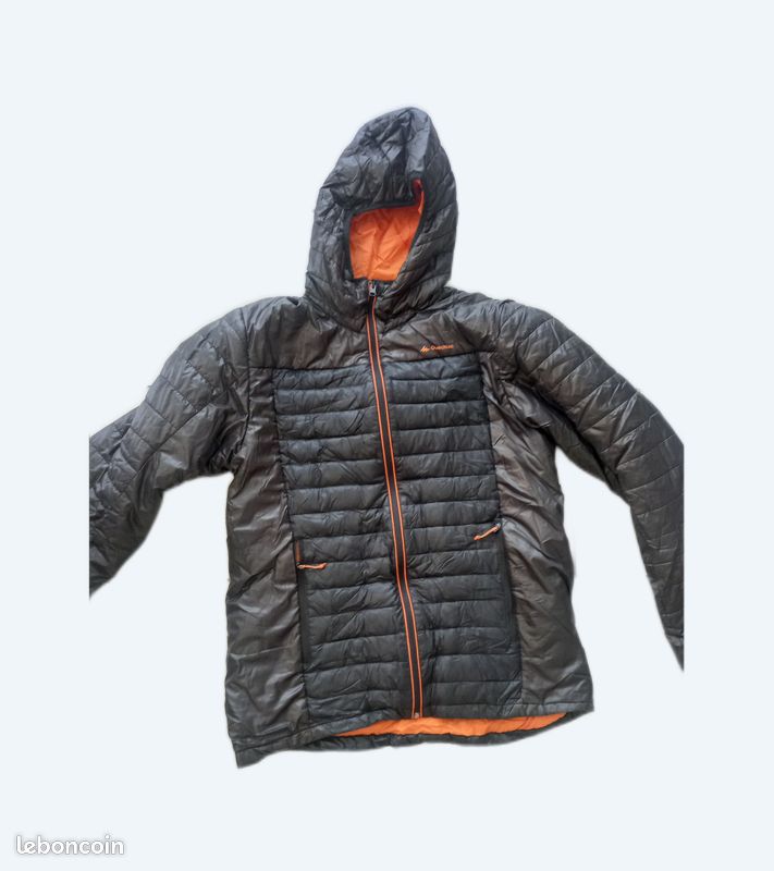 Capuche Doudoune Quechua Noir Orange Doudoune Quechua Decathlon