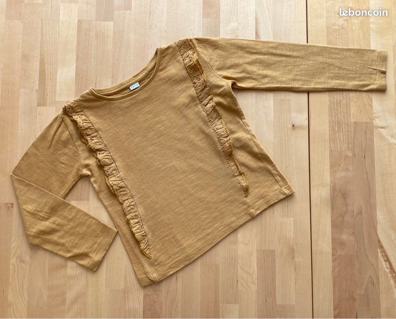 Lot de deux tee-shirts écru moutarde 4-5 ans (image 2)