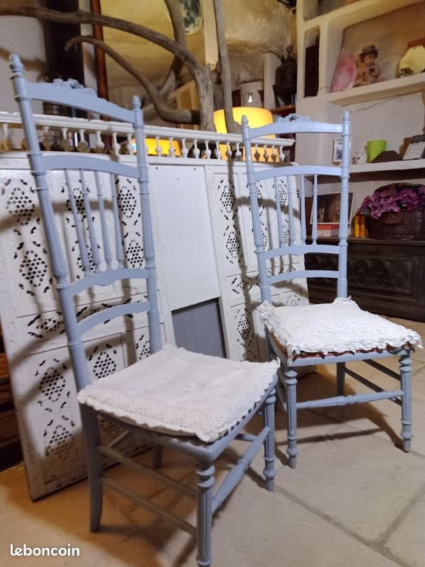 2 très jolies chaises basses anciennes (image 1)