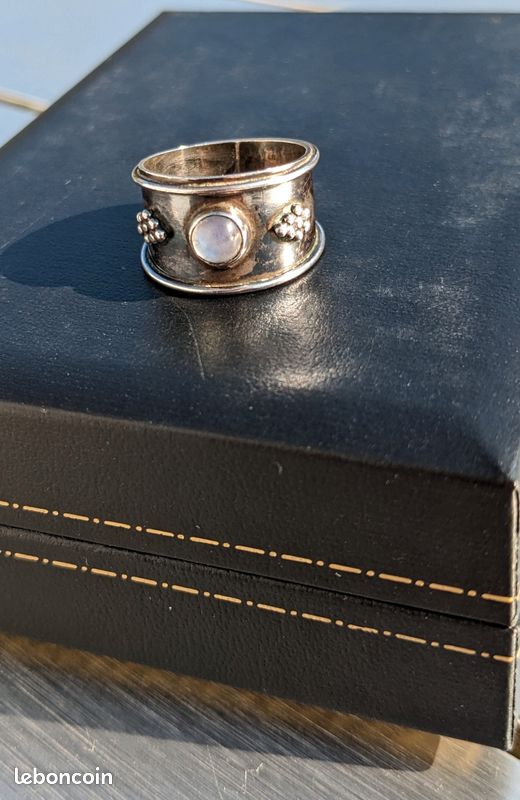 Bague Ancienne En Aluminium - Taille 46 - Vintage - Occasion