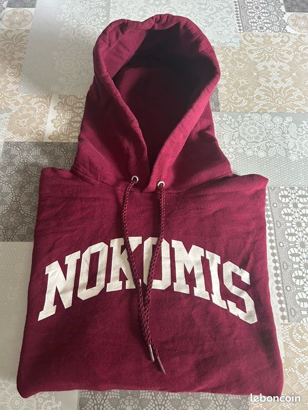 Sweat à Capuche Vintage Hanes "Nokomis" - Bordeaux (image 1)