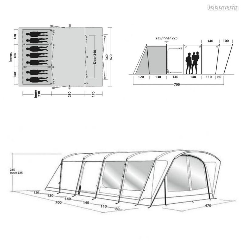 Tente outwell Vermont 7PE (+toile Neuve) (image 8)
