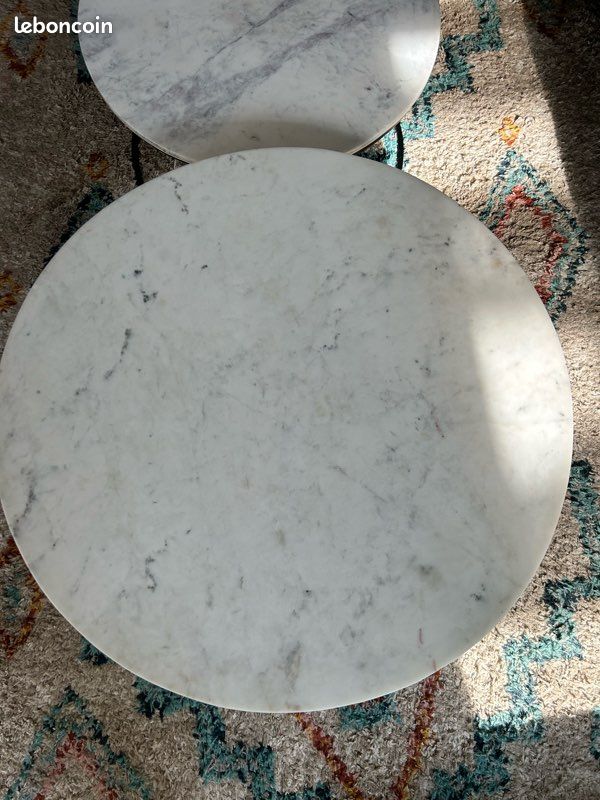 Table gigogne en véritable Marbre d’Octant design (image 2)