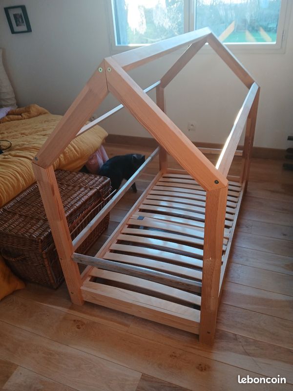 Lit cabane + matelas fibre bambou 70/140 (image 3)