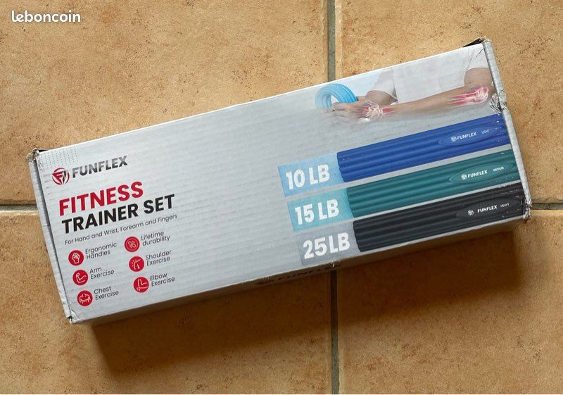 Kit de barres de flexibilité / renforcement FUNFLEX (3 niveaux de résistance) (image 1)