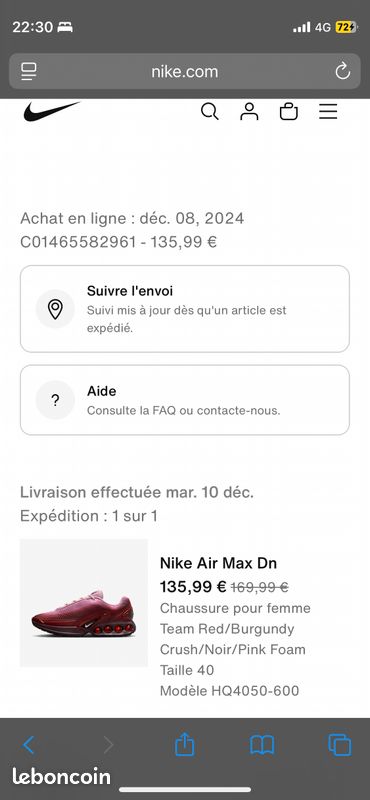Nike Air Max DN 40 Burgundy femme facture boutique, Nike (image 11)