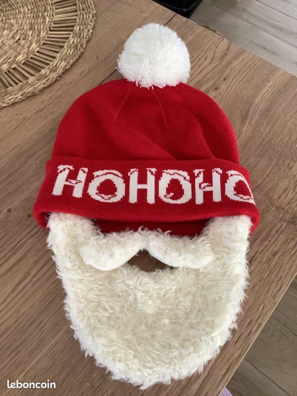 Chapeau De Père Noël Rouge Et Blanc Pour Adulte Et Enfant, Bonnet Triblockchain Avec Décor Bobble Pour Ixde Noël