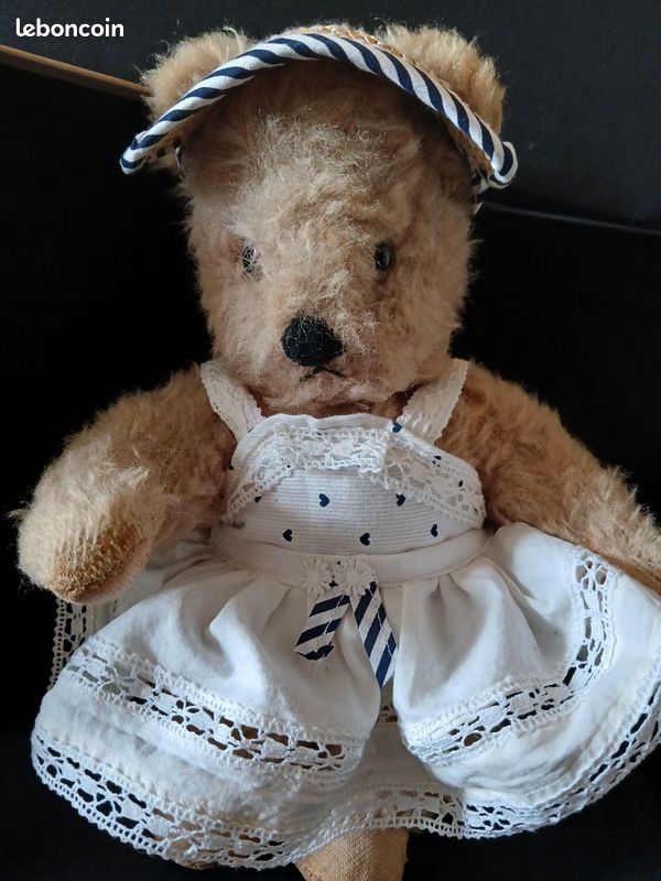 Ours en peluche vers 1940, 42 cm, jouet ancien