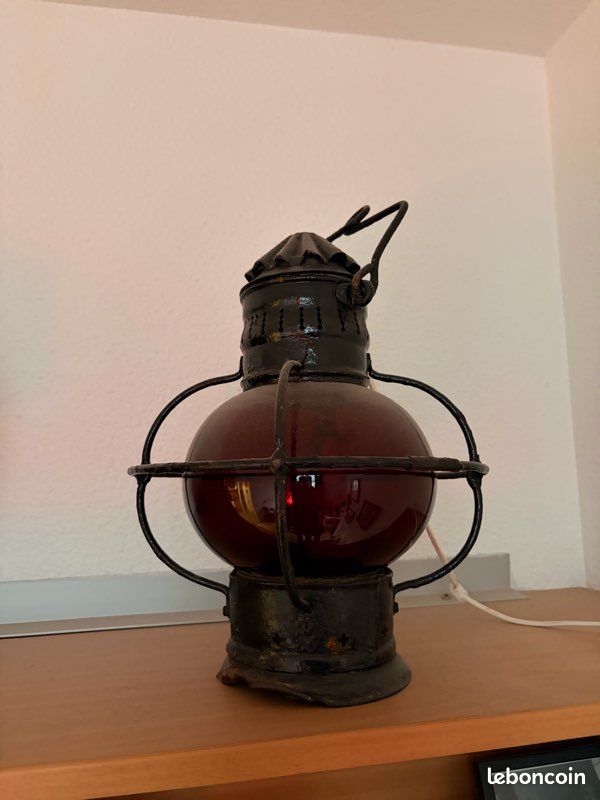 ANCIENNE LAMPE LANTERNE Chemins De Fer A. Butin Avec Magasin Buses EUR