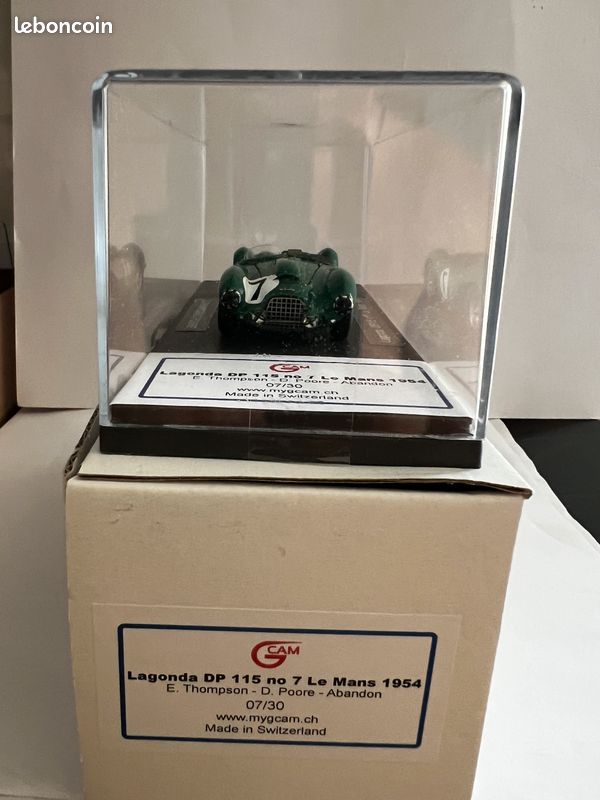 Miniature GCAM 1/43 - Lagonda DP115 #7, 24 Heures Du Mans 1954 - Édition Limitée, Neuve