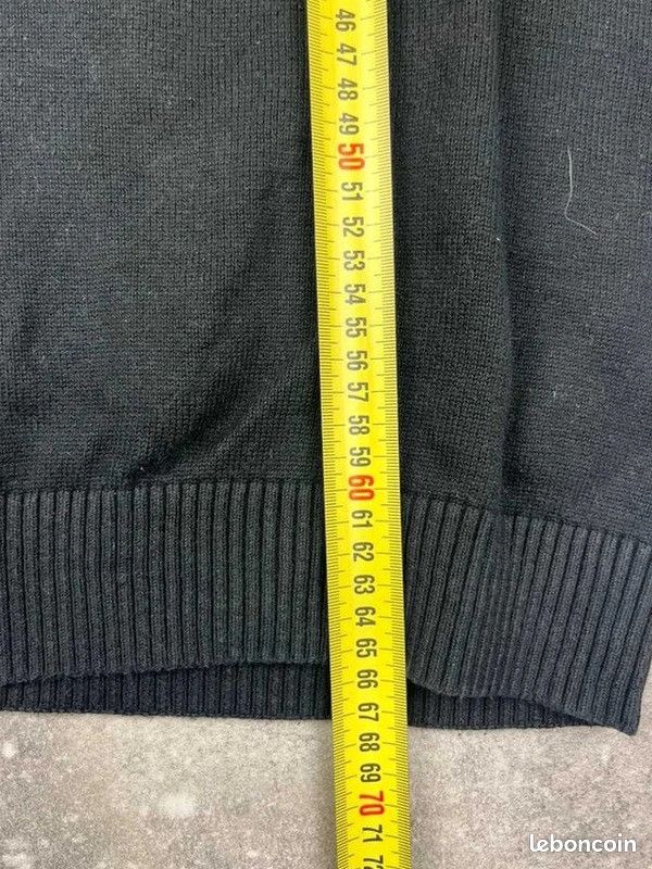 Pull À Col V Lacoste Taille (5) L Homme Noir Logo Brodé #LA504 (image 8)