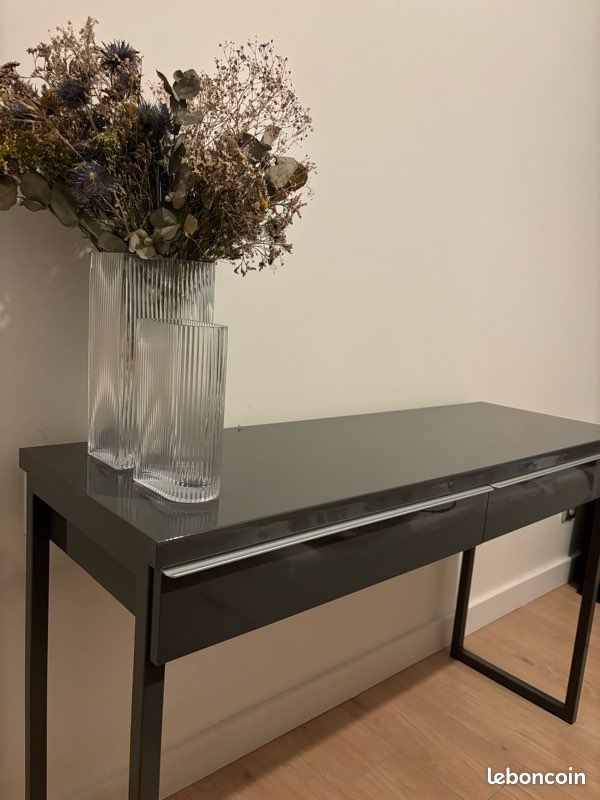 Console bureau - ikea - besta gris (image 1)