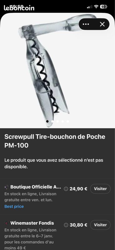 Tire-bouchon Vintage Années 1930 - Ouvre-bouteille Ancien - Style Rétro Bar