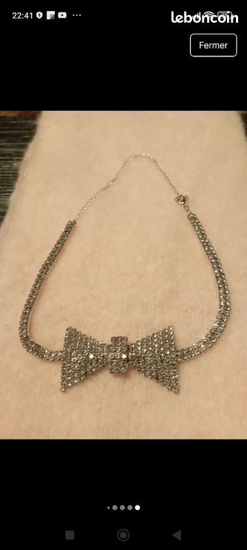 Idée cadeau 🎁Lot collier noeud papillon et d'un bracelet en strass (image 8)