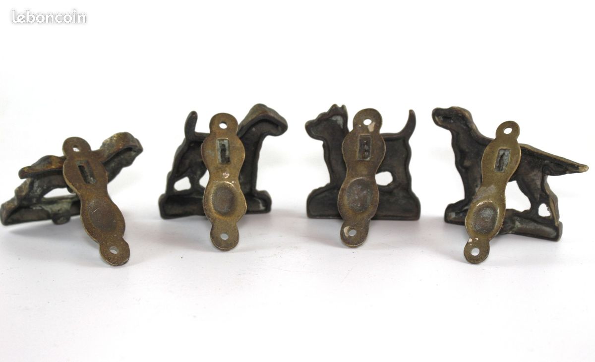 Heurtoir de porte chiens en bronze ou laiton doré (image 6)