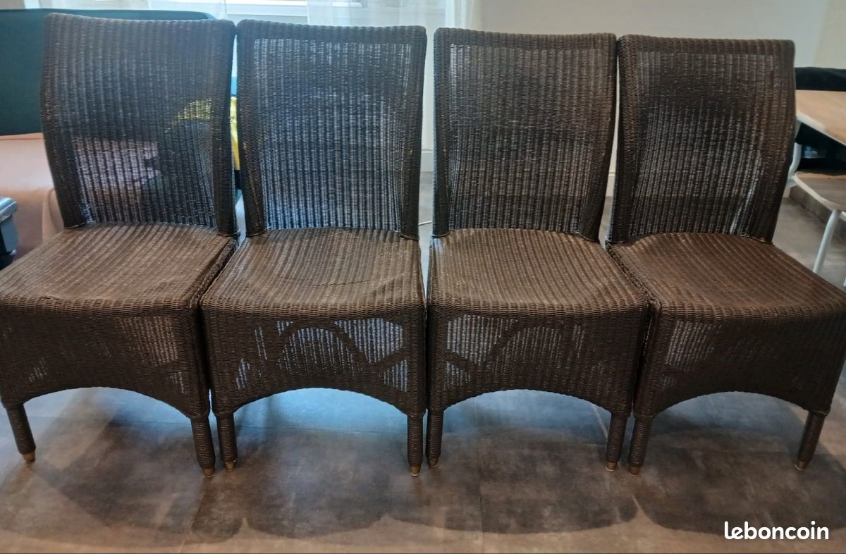 Lot de 4 Chaises en rotin (image 1)