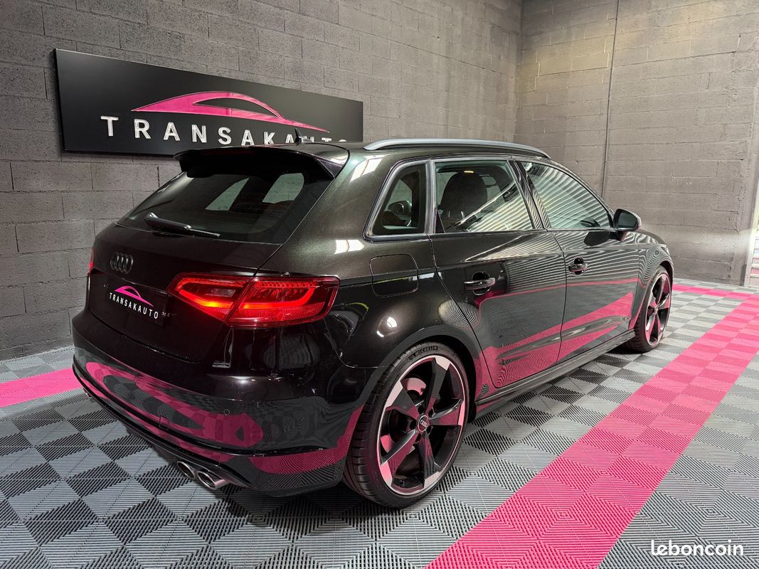 AUDI S3 SPORTBACK 2.0 TFSI 300ch Quattro S-Tronic 6 - NOIR PANTHERE / SUIVI COMPLET / PACK CARBONE (image 4)