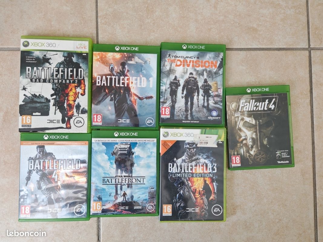 Lot De Jeux Xbox Collector - 6 Jeux De Guerre, Classification PEGI 18, En Bon état