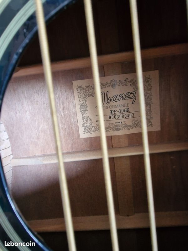 Superbe guitare acoustique noire Ibanez (image 5)