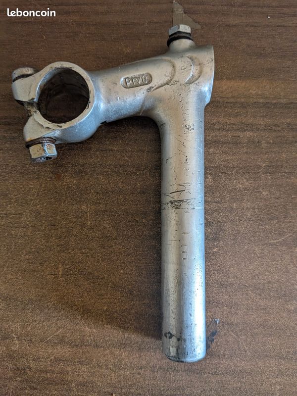 Potence Aluminium Vintage PIVO Pour Vélo De Route - Pièce Ancienne Argentée