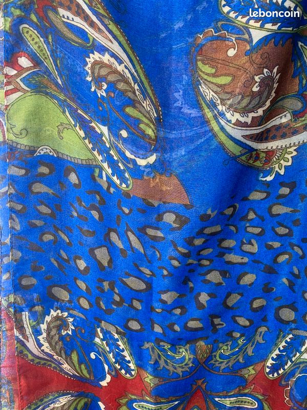 Foulards étole tons bleu et marron taille 170X110 Très bon état (image 2)