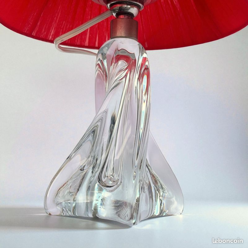 2 Lampe de chevet vintage-pied en cristal - Label Emmaüs