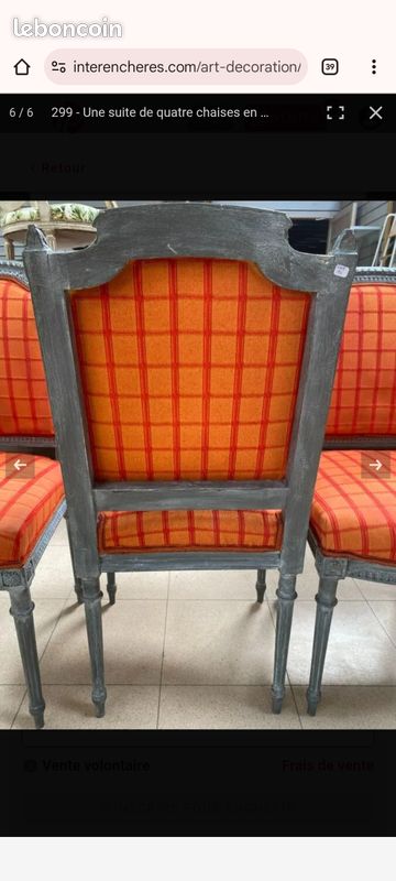 Suite de 4 chaises style louis xvi (image 3)