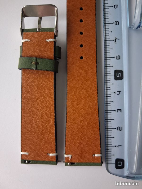 Bracelet de montre en cuir véritable 20mm neuf (image 3)