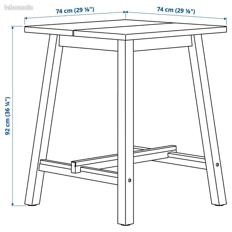Table haute en bois (image 2)