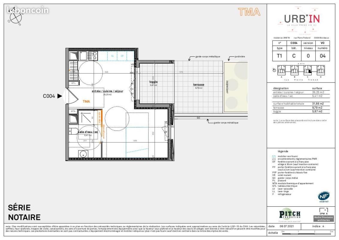 Appartement 1 pièce 31 m² · à Bordeaux · 31 m² · 612 €