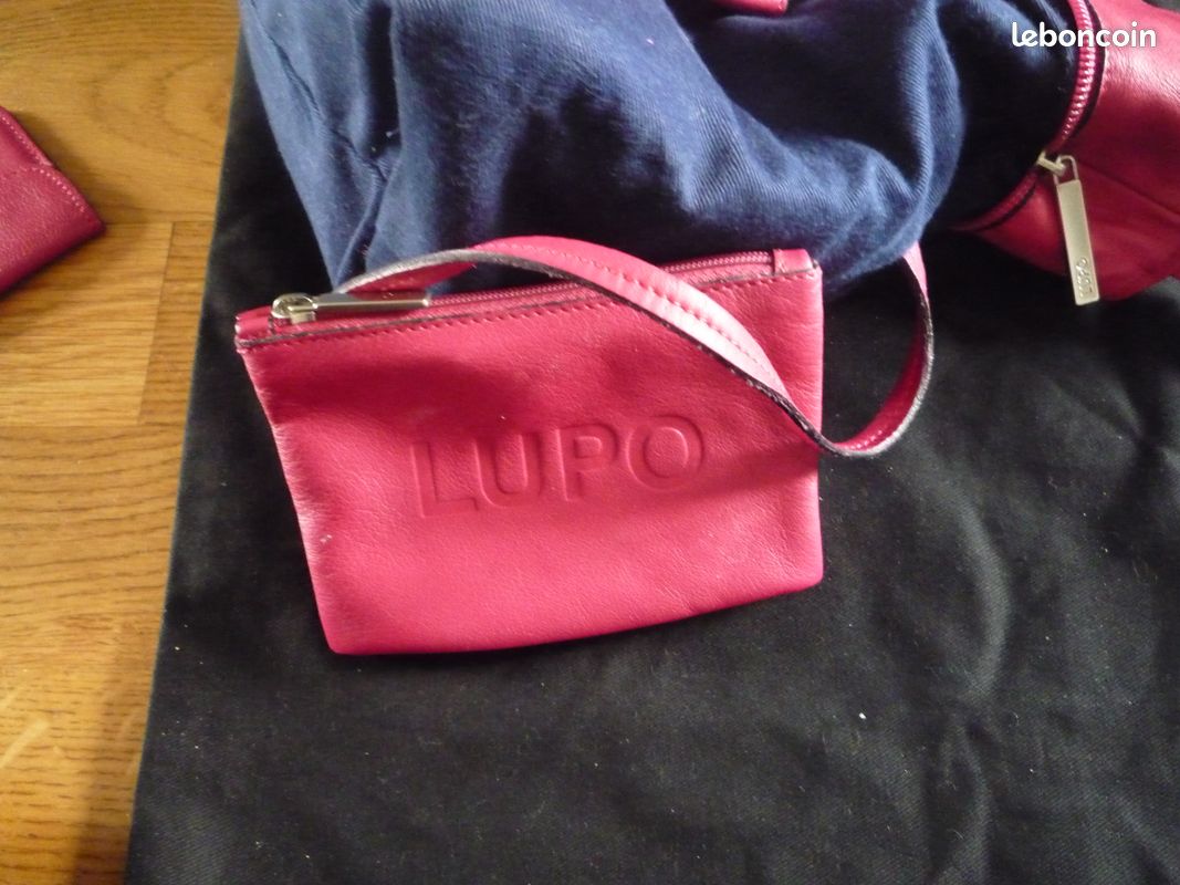 Sac à Main LUPO Cuir Rose Fuchsia Original - Porté épaule - Occasion Femme