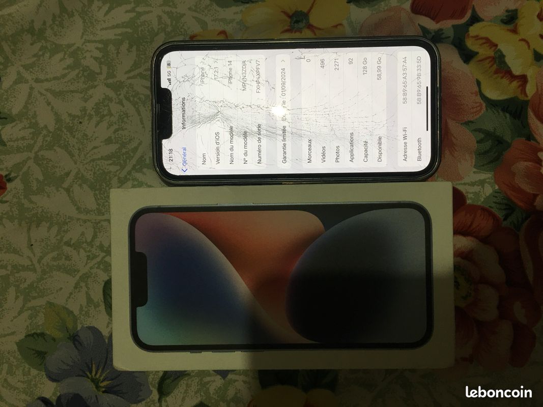 Iphone 14 bleu (image 1)