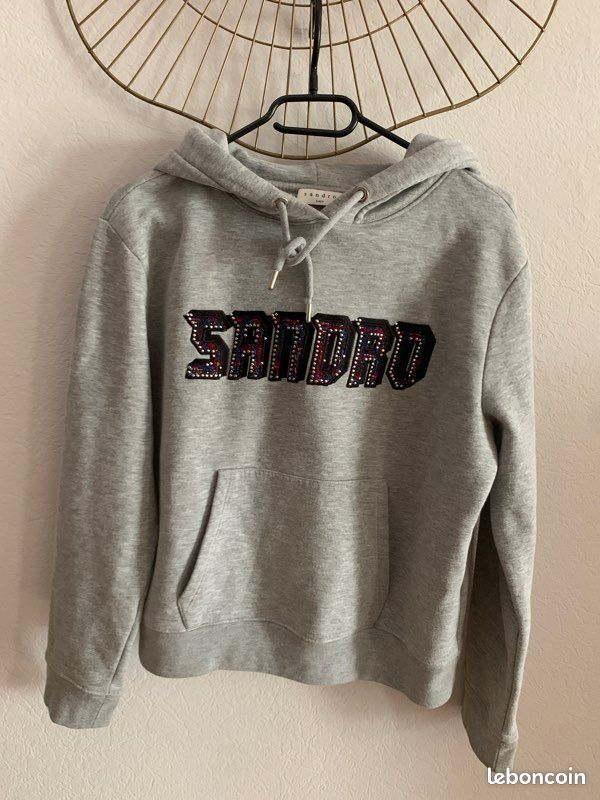Sweat Capuche Sandro Sweat Gris Sandro Hoodie Sweat Sandro Gris
