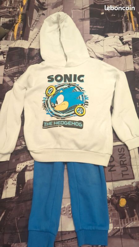 Ensemble Haut Et Bas Primark Sonic SEGA - Garçon 5-6 Ans - Bleu